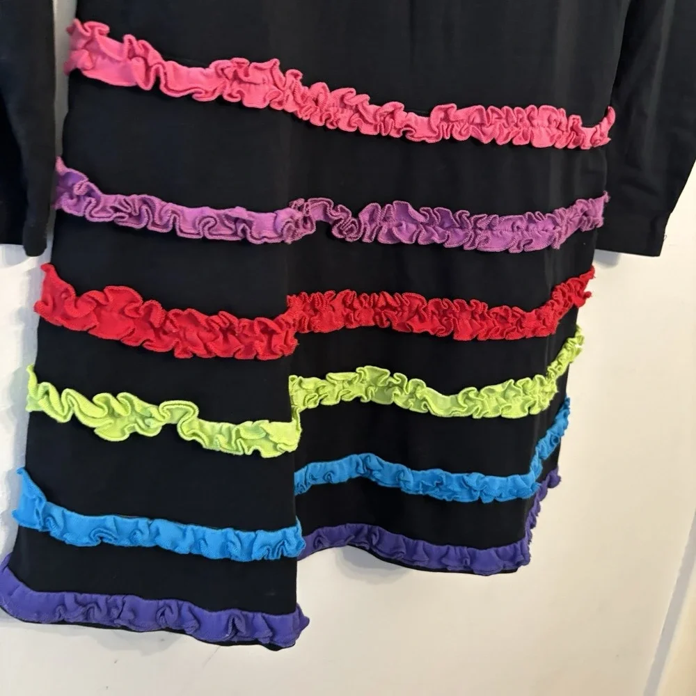Hanna Andersson Girls Black Rainbow Dress Long Sleeves Size 150 US‎ 12